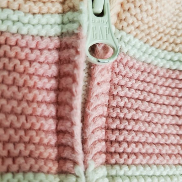Striped Zip-Up Knit Hoodie with Ears - Picture 4 of 5